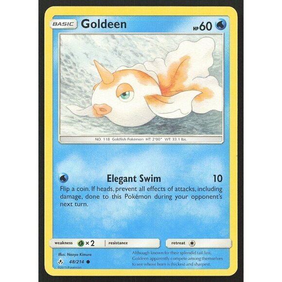 Goldeen 48/214 Pokemon Common SM: Unbroken Bonds MP - Picture 1 of 4
